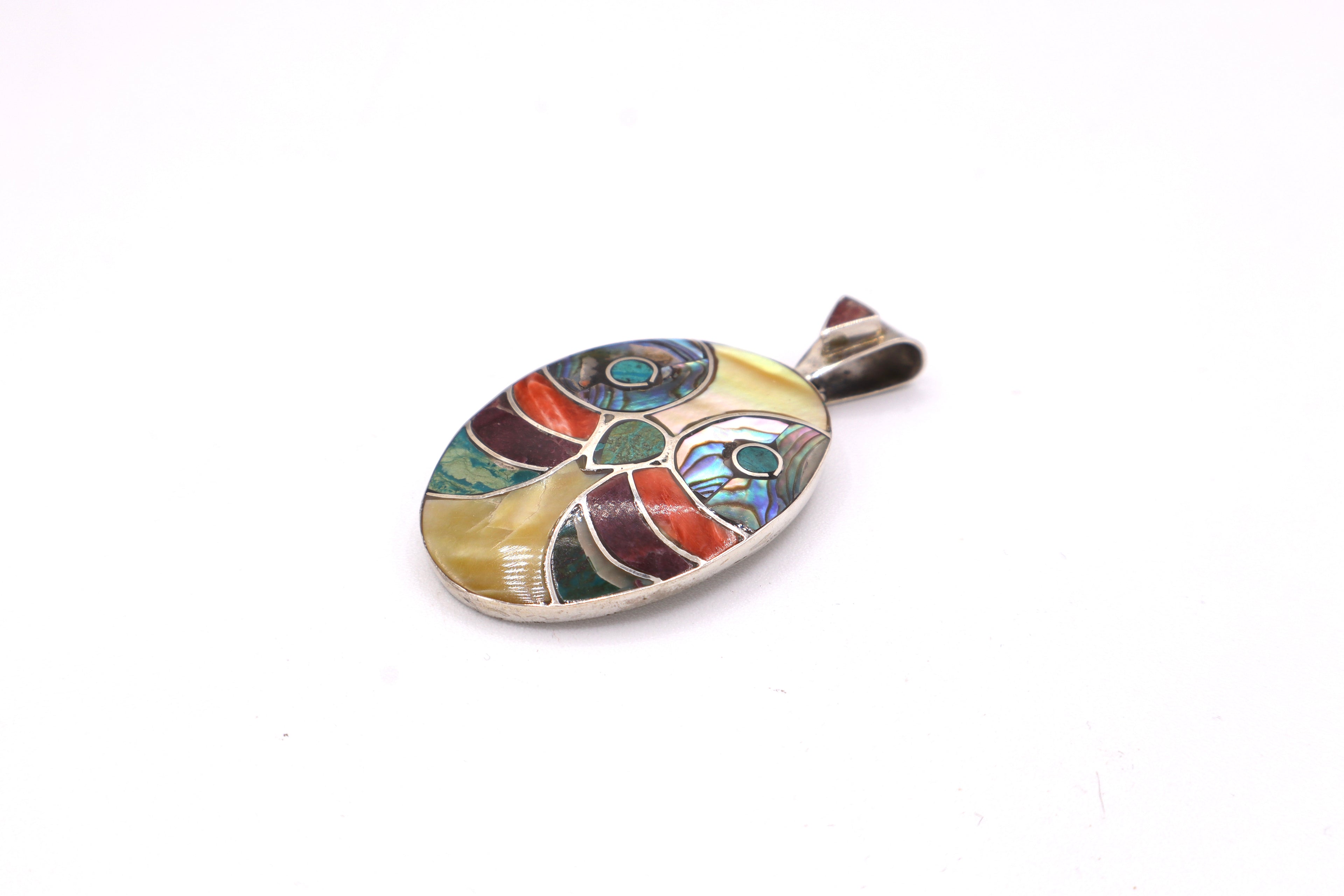 Owl Silver Inlay Pendant