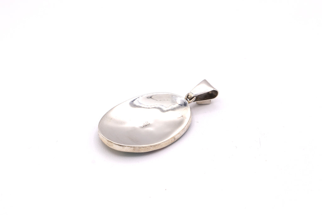 Owl Silver Inlay Pendant
