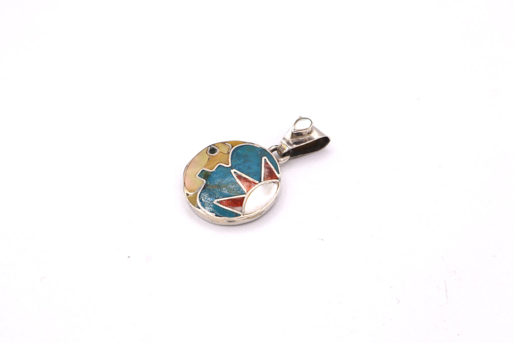 Killa Moon Silver Inlay Pendant