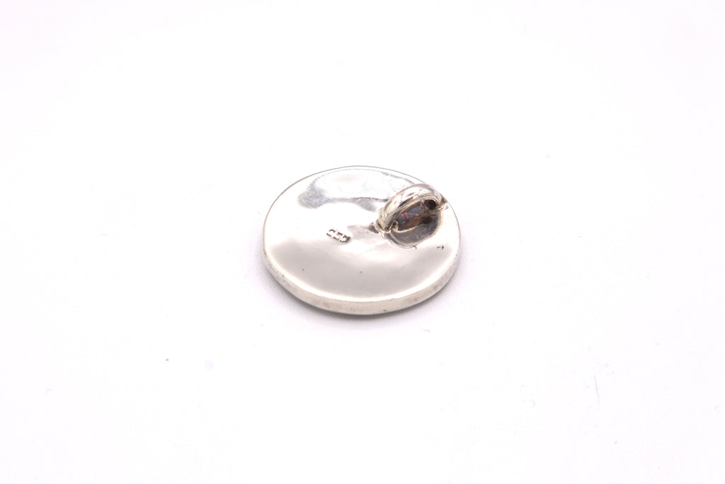 Spiral Circle Silver Inlay Pendant