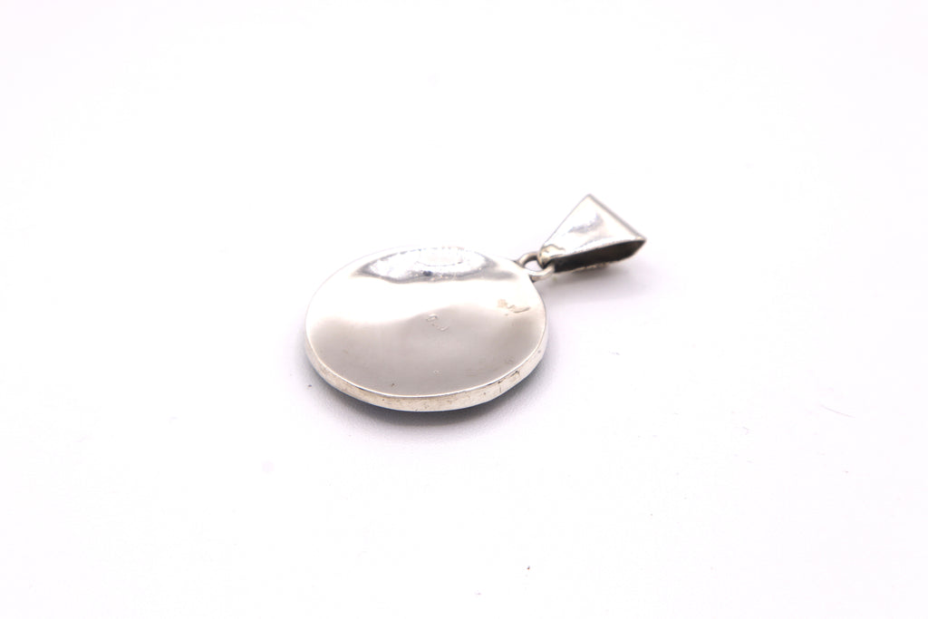 Chakana Flower Mandala Silver Inlay Pendant