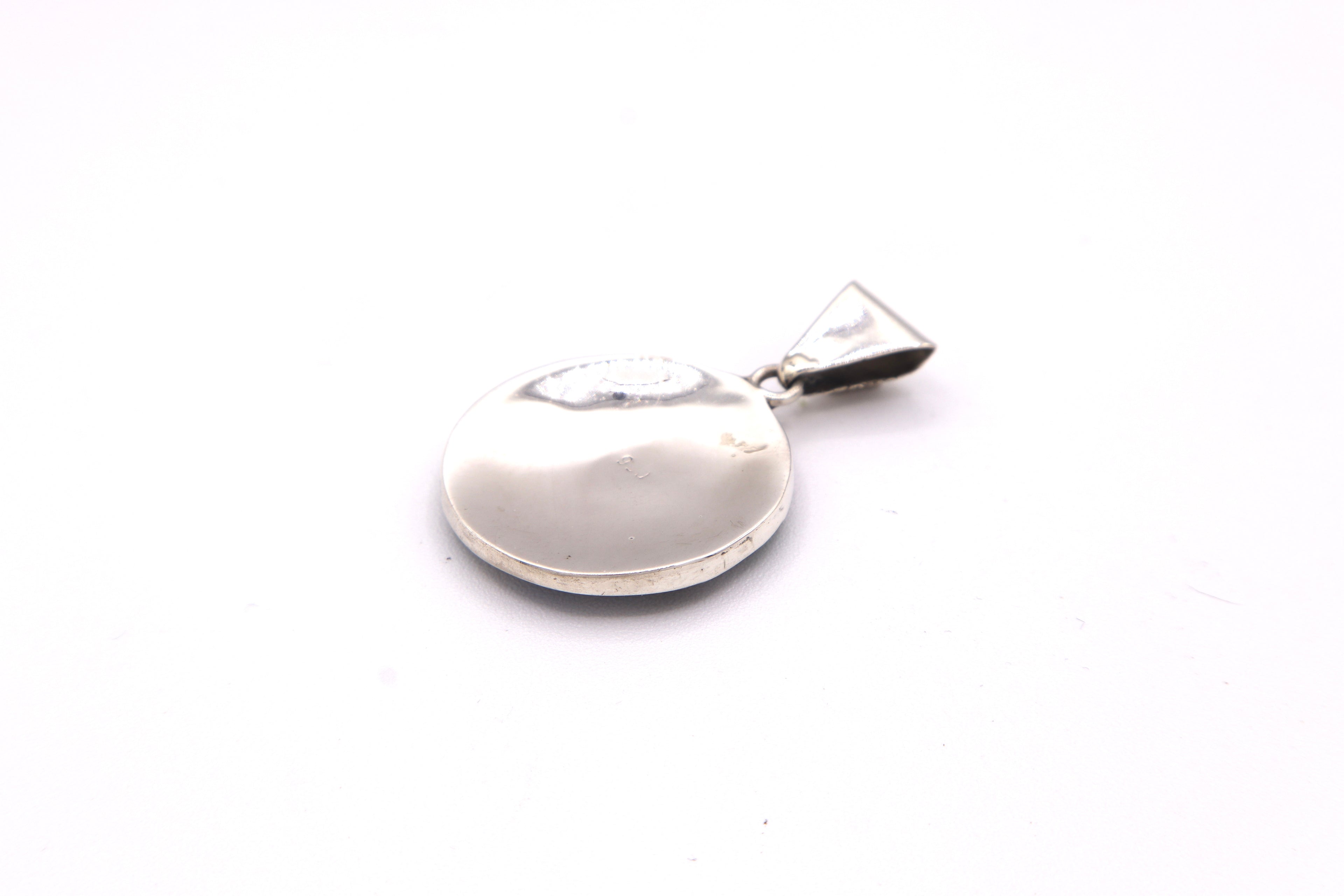 Chakana Flower Mandala Silver Inlay Pendant