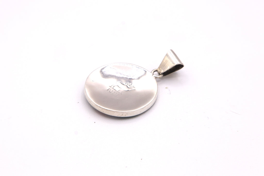 Chakana Mandala Silver Inlay Pendant