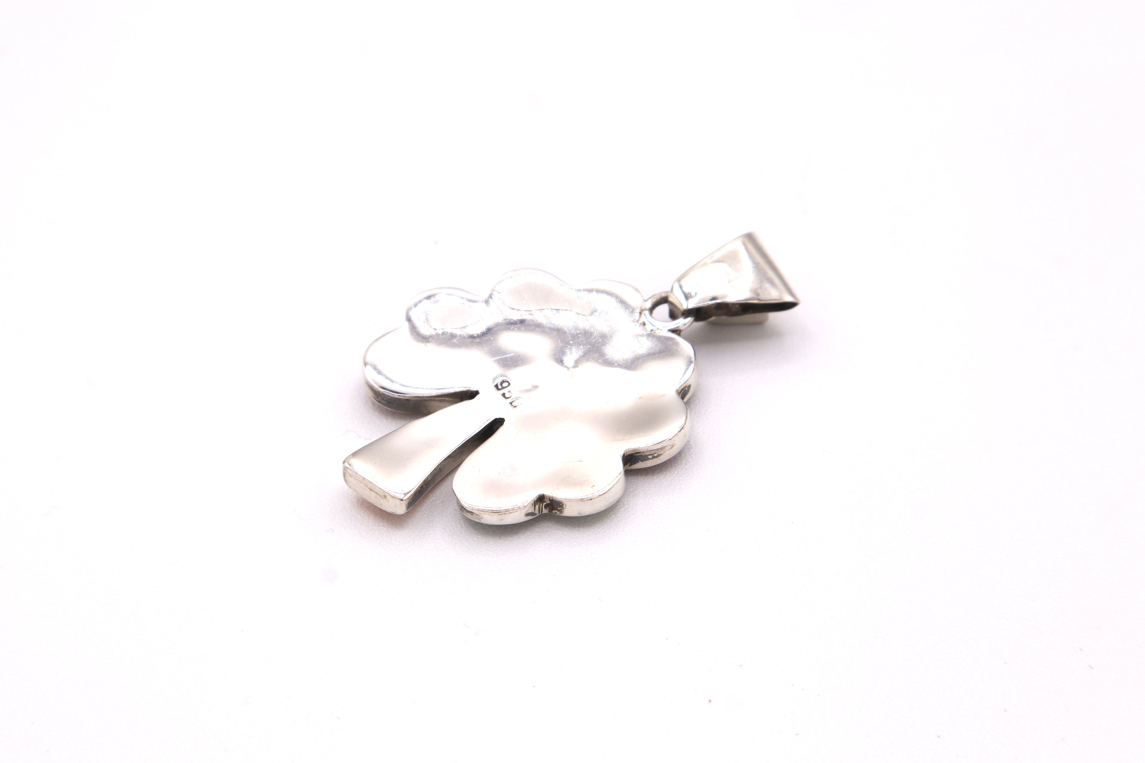 Four-Leaf Clover Silver Inlay Pendant