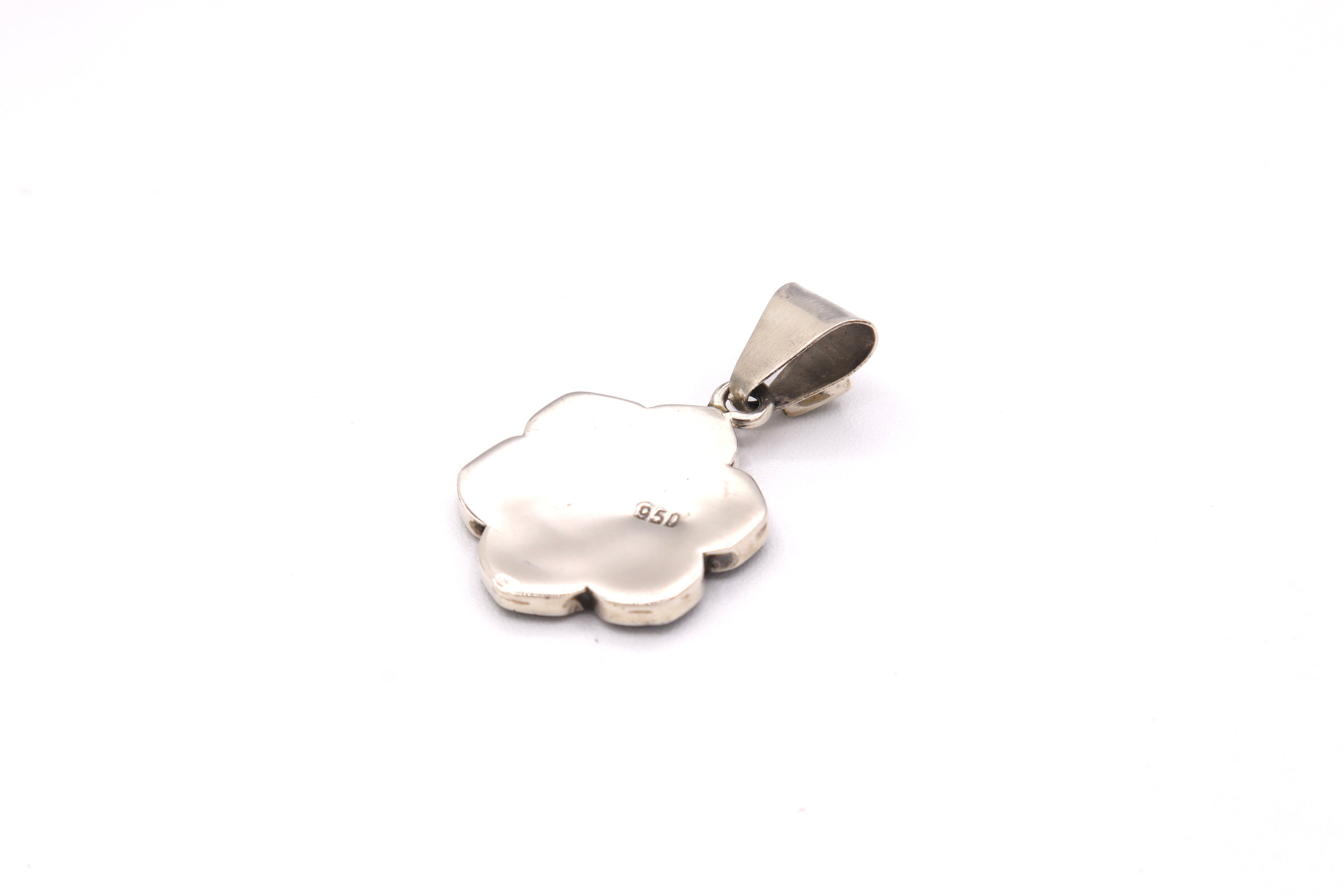 Rose Silver Inlay Pendant