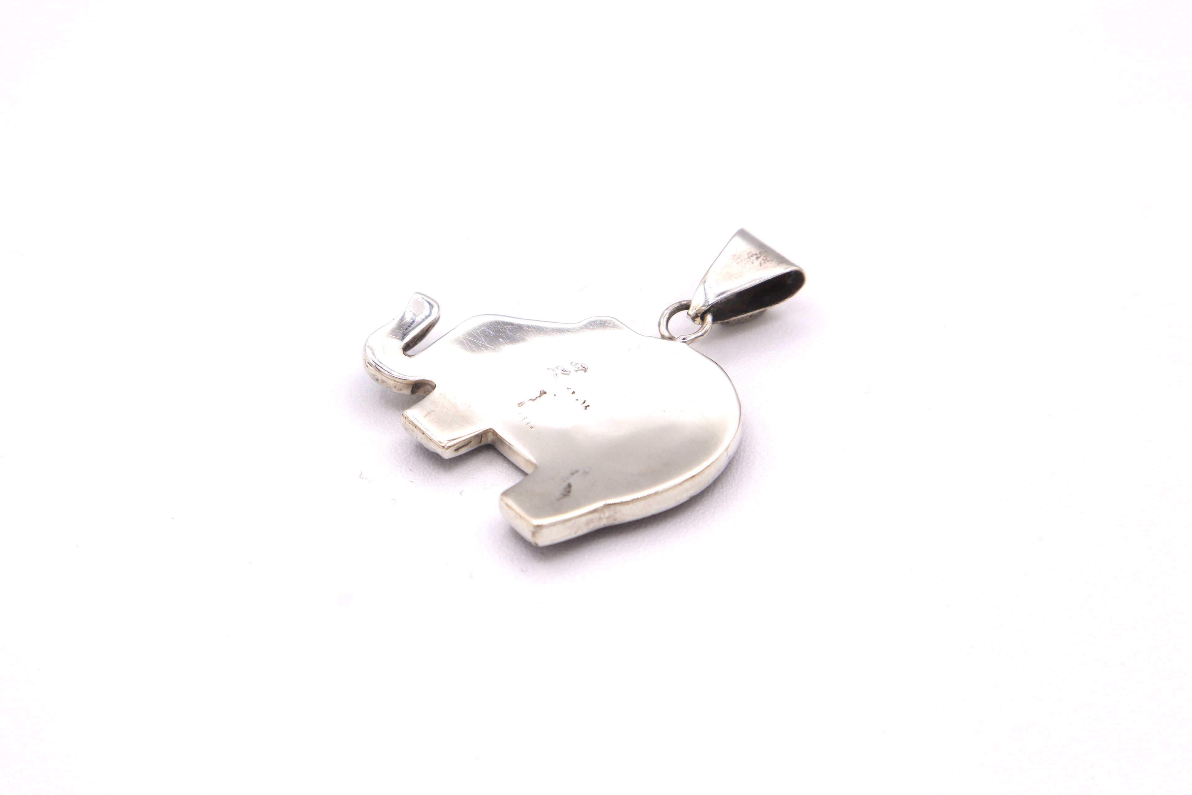Elephant Silver Inlay Pendant