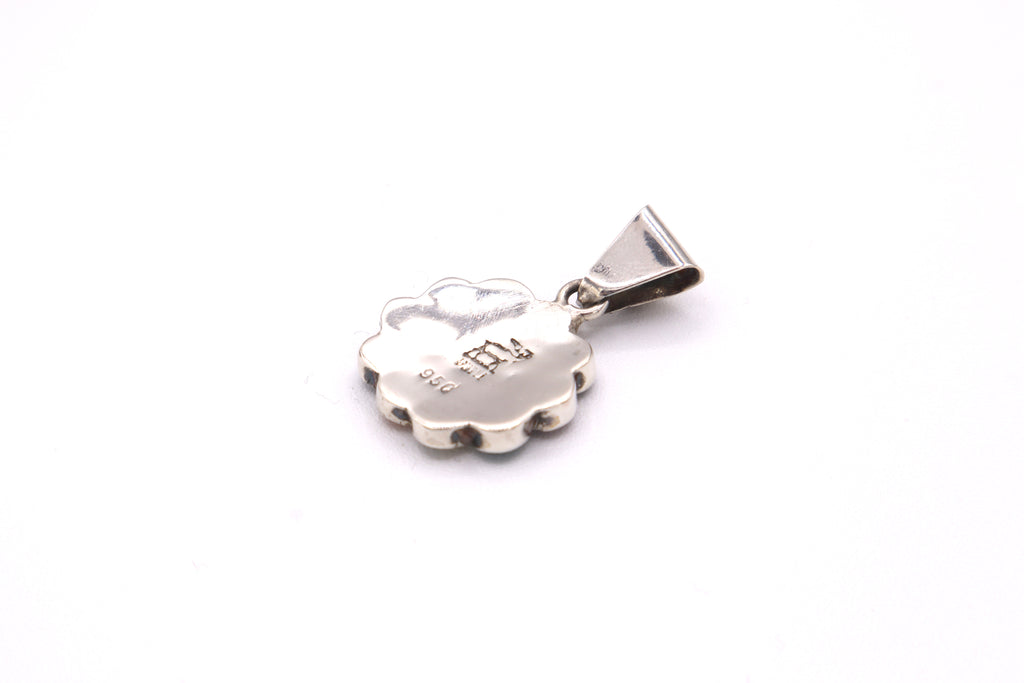 Rainbow Daisy Silver Inlay Pendant