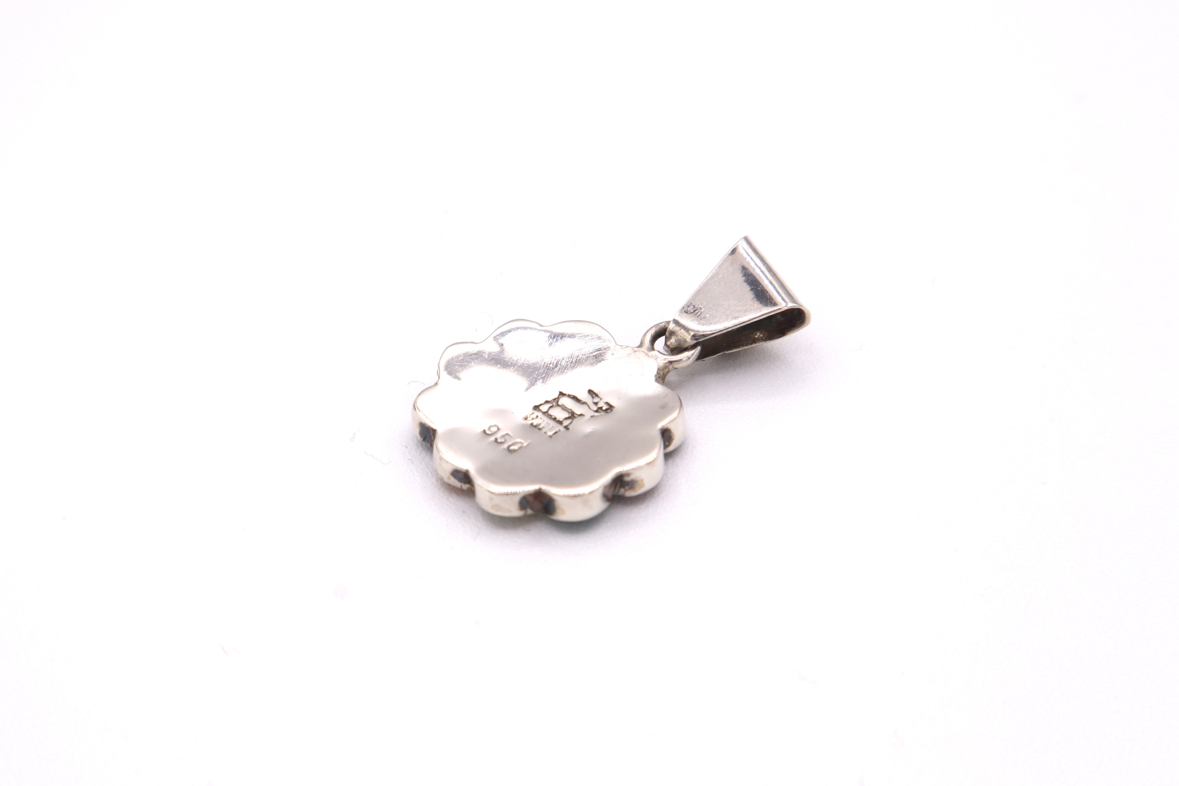 Rainbow Daisy Silver Inlay Pendant