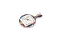 Andean Square Spiral Silver Inlay Pendant