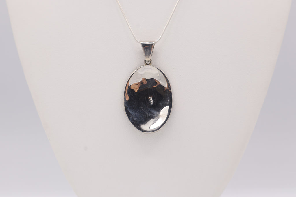 Owl Silver Inlay Pendant
