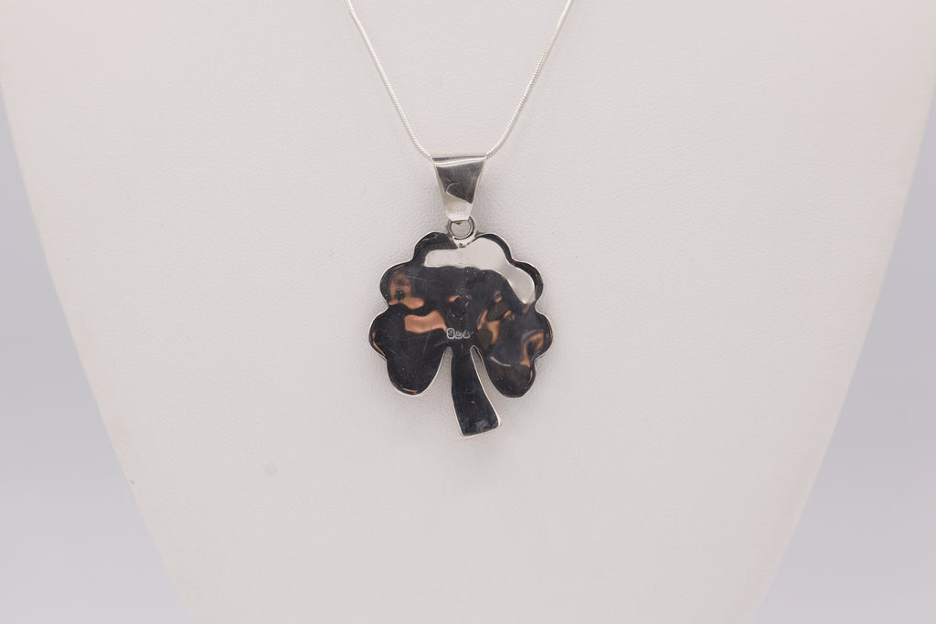 Four-Leaf Clover Silver Inlay Pendant