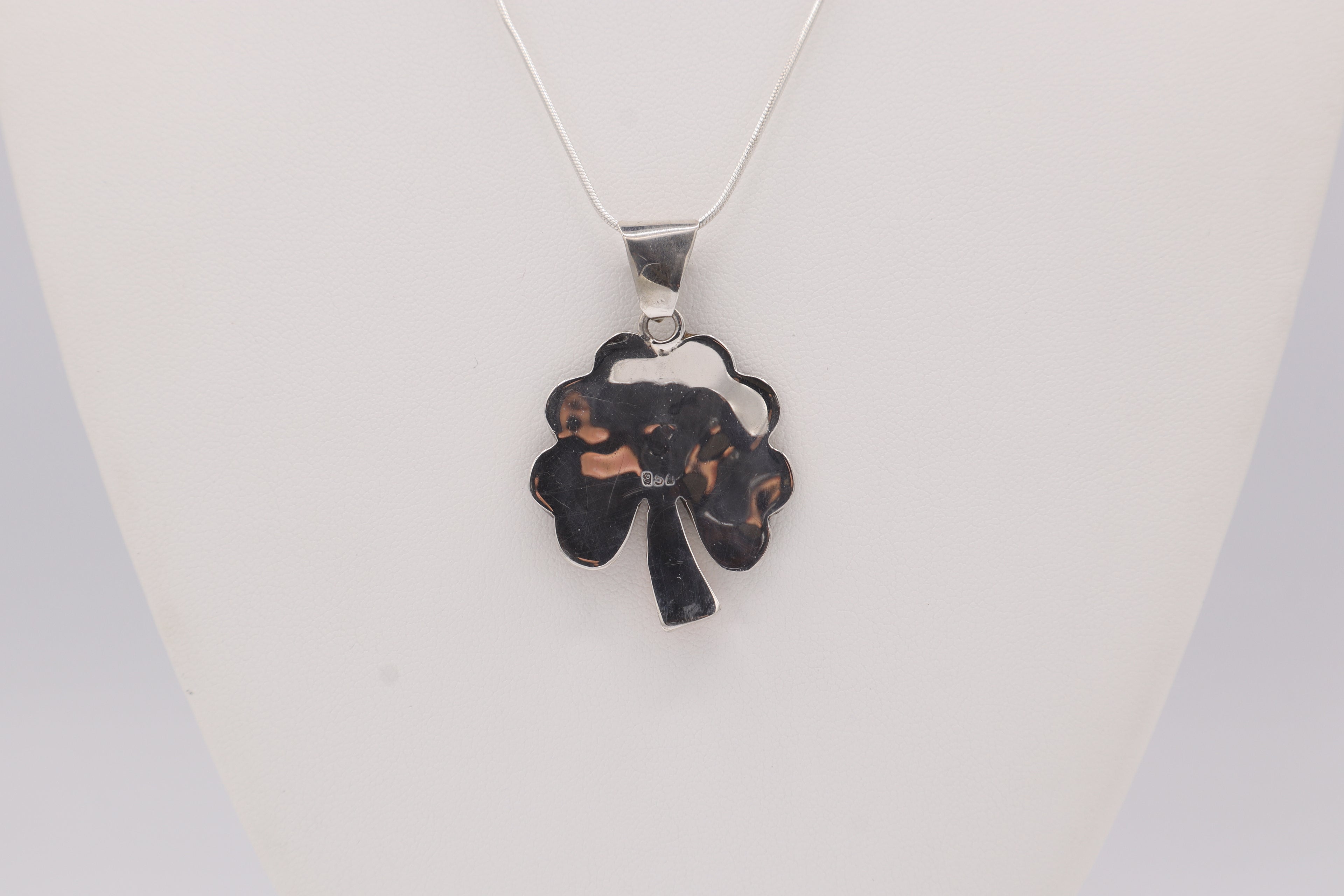 Four-Leaf Clover Silver Inlay Pendant