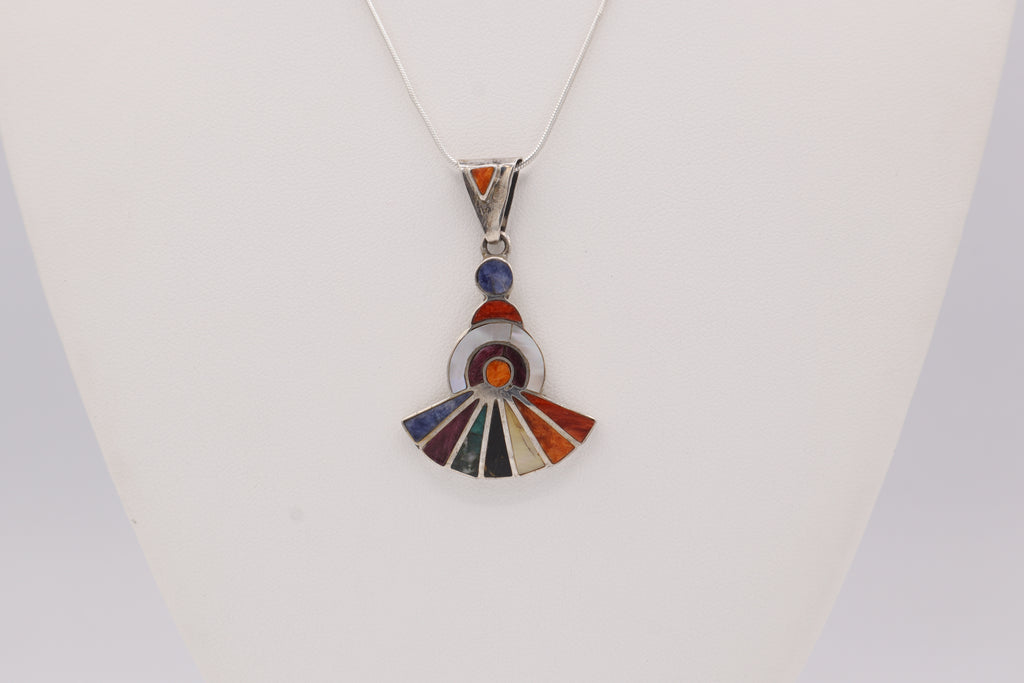 Inti Sun Silver Inlay Pendant