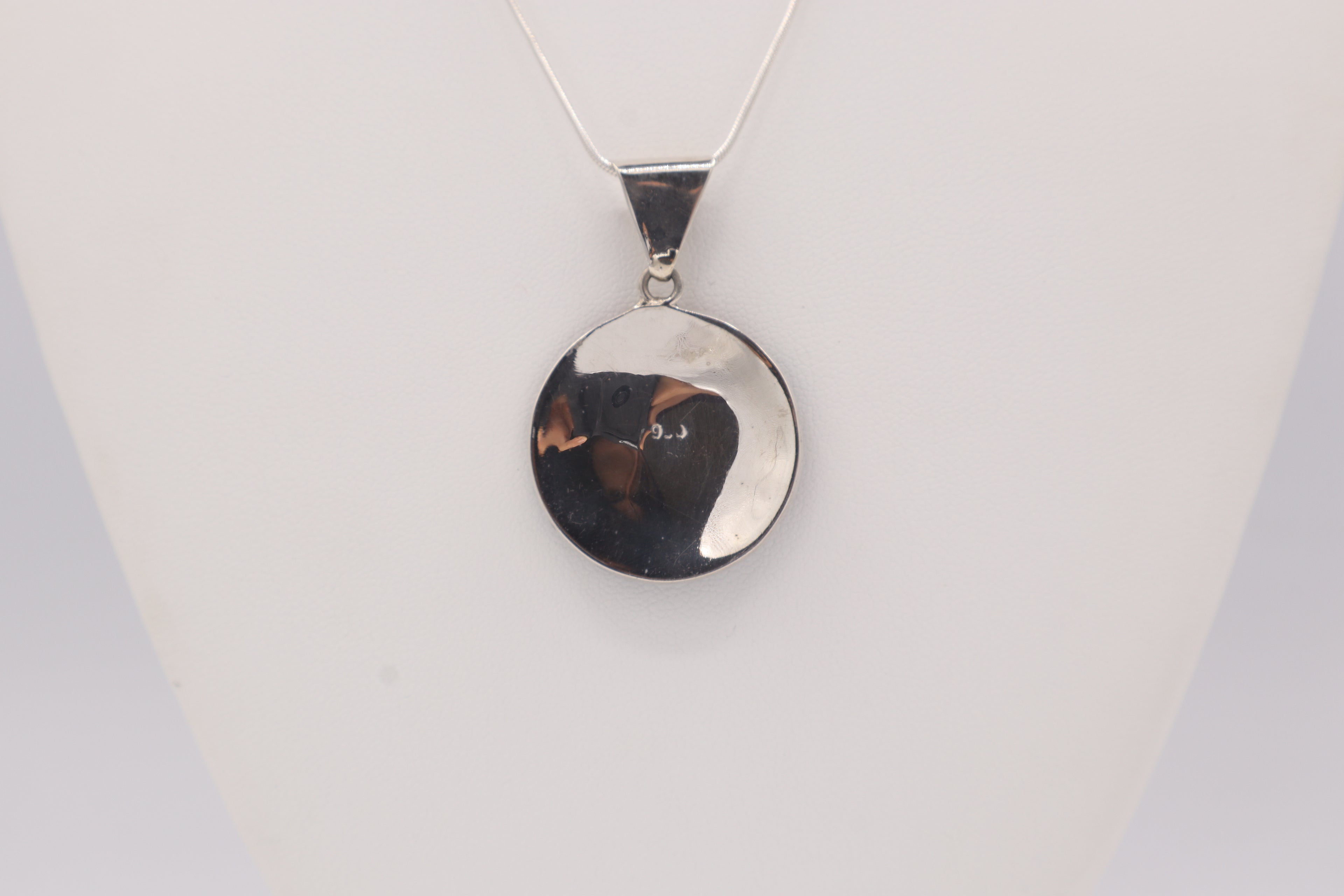 Chakana Flower Mandala Silver Inlay Pendant