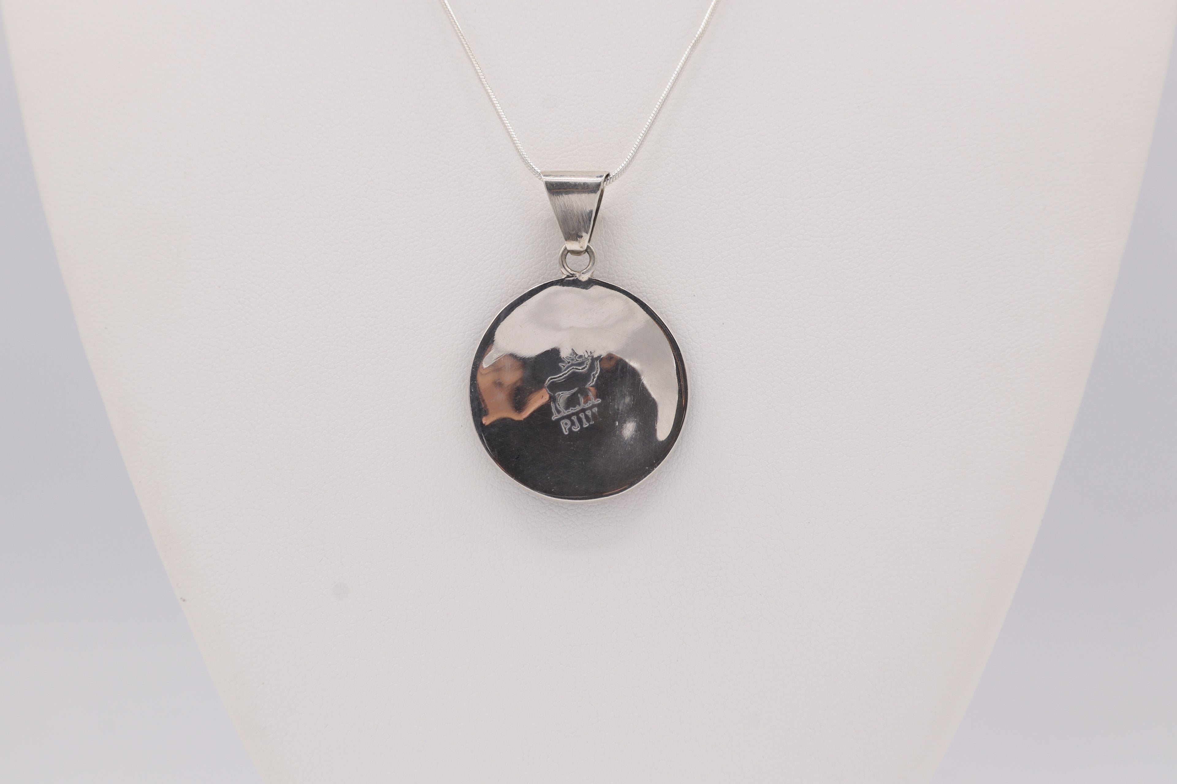 Chakana Mandala Silver Inlay Pendant