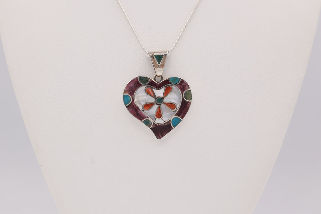 Heart Silver Inlay Pendant