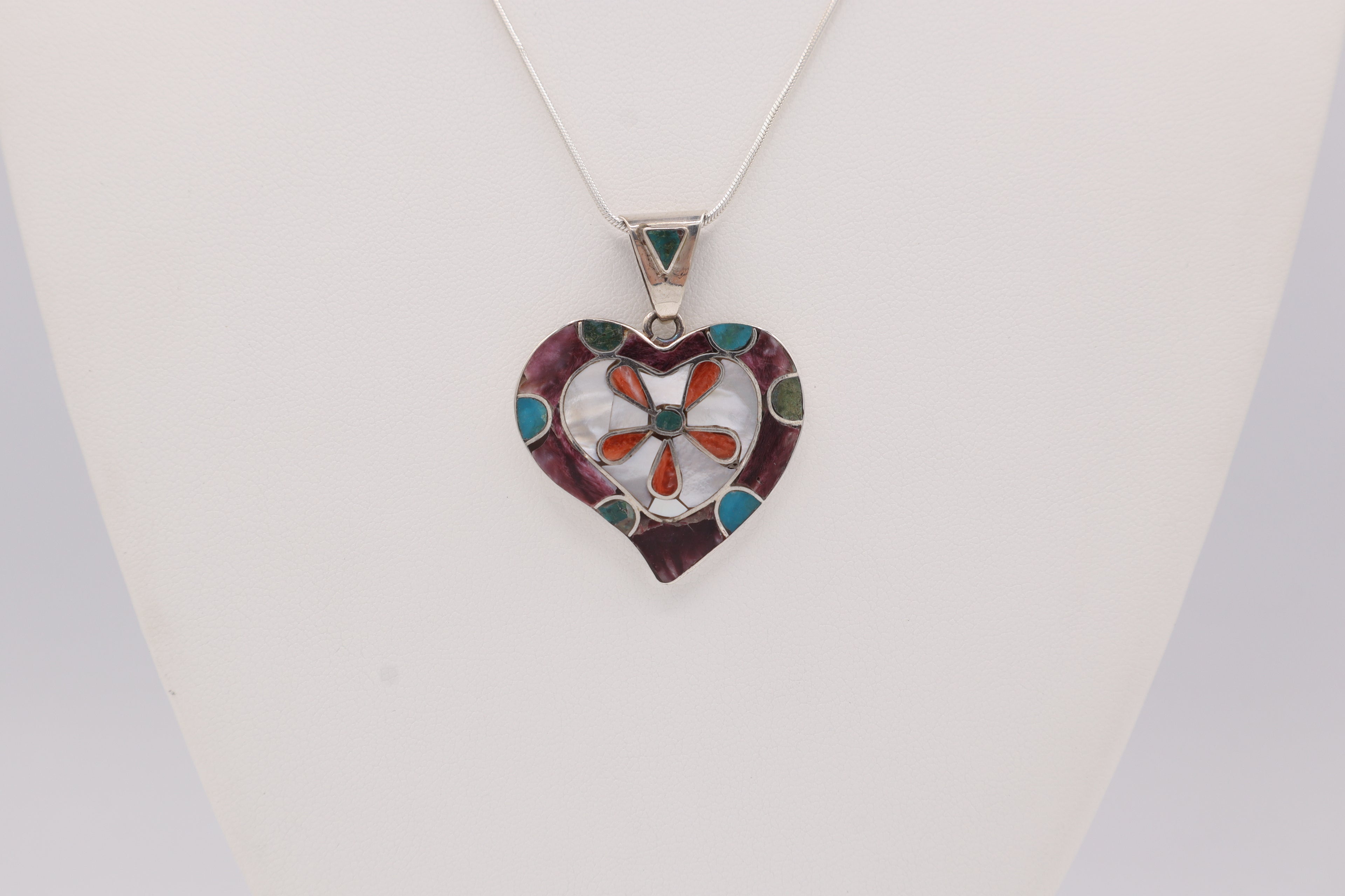 Heart Silver Inlay Pendant