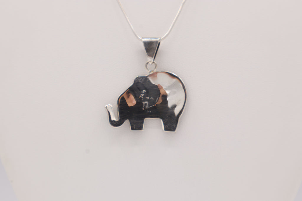 Elephant Silver Inlay Pendant