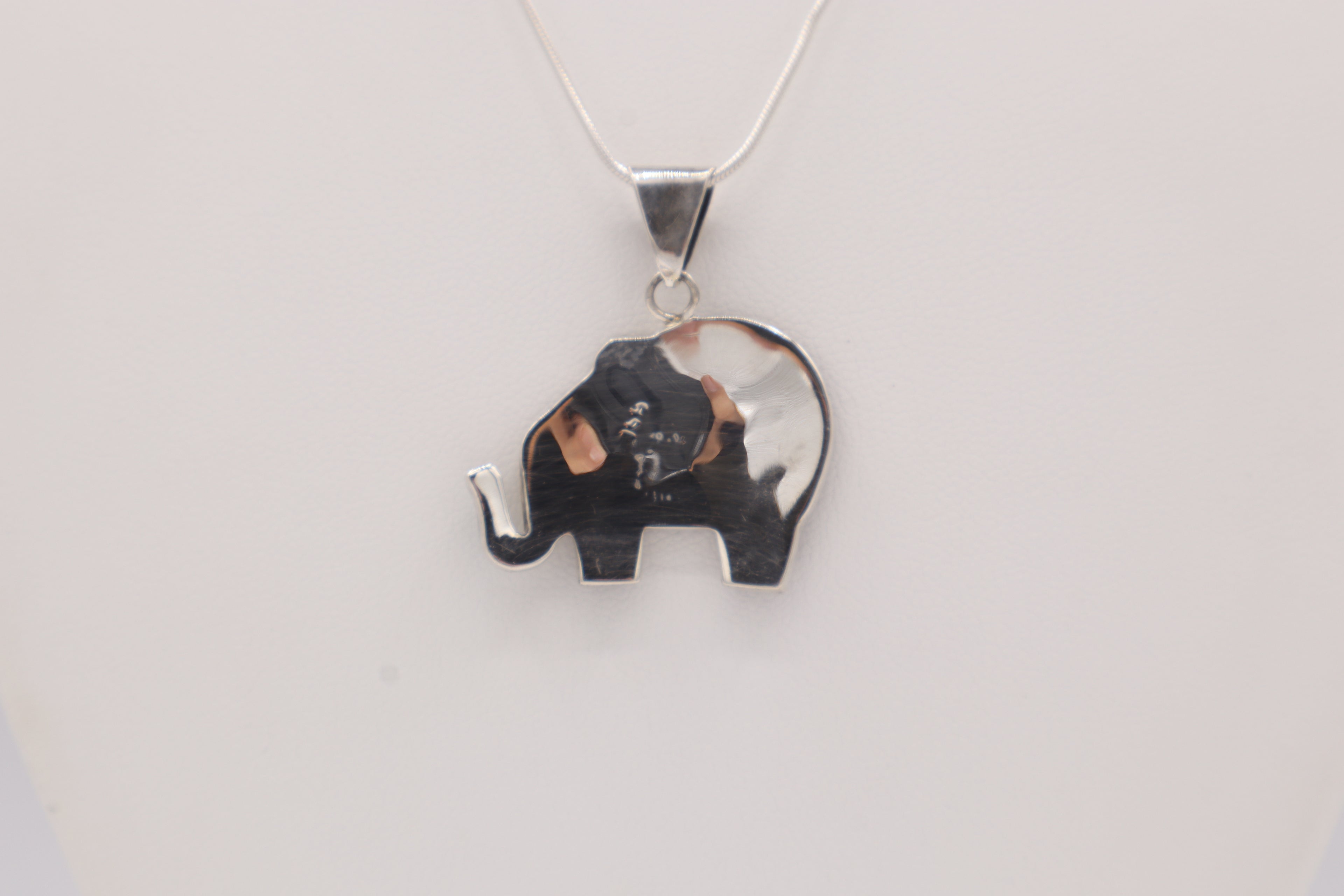 Elephant Silver Inlay Pendant