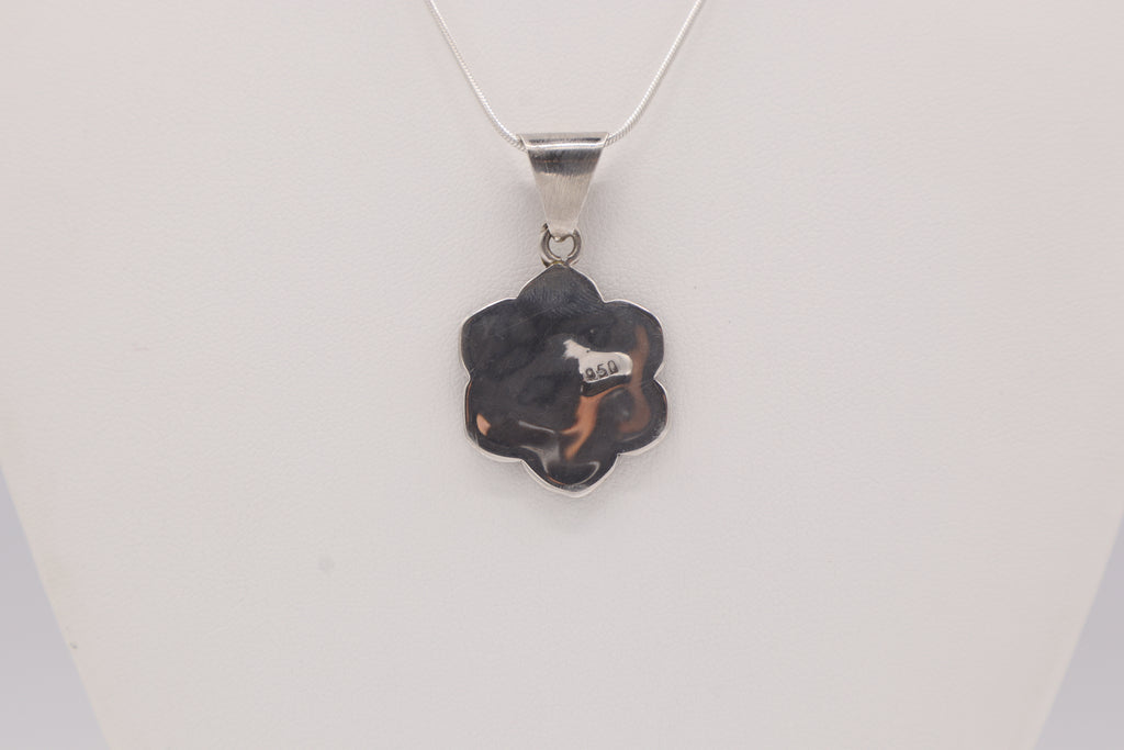 Rose Silver Inlay Pendant