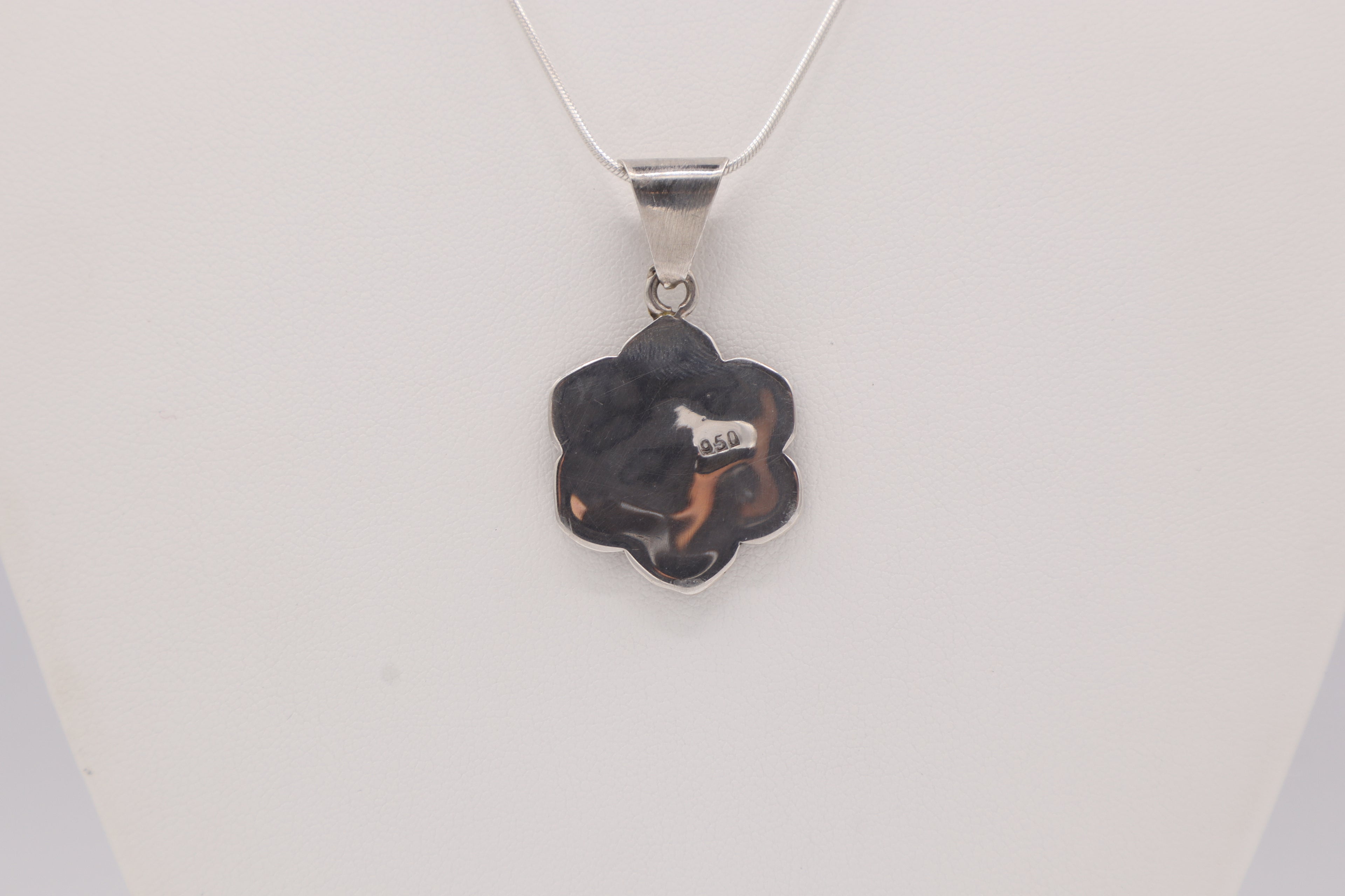 Rose Silver Inlay Pendant