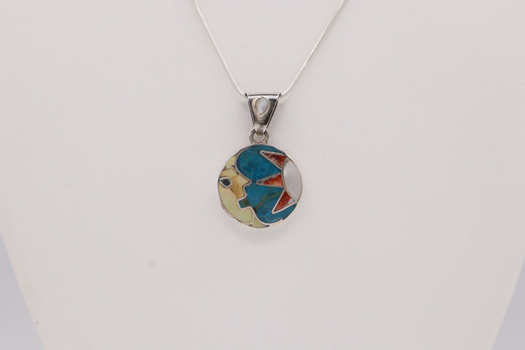 Killa Moon Silver Inlay Pendant