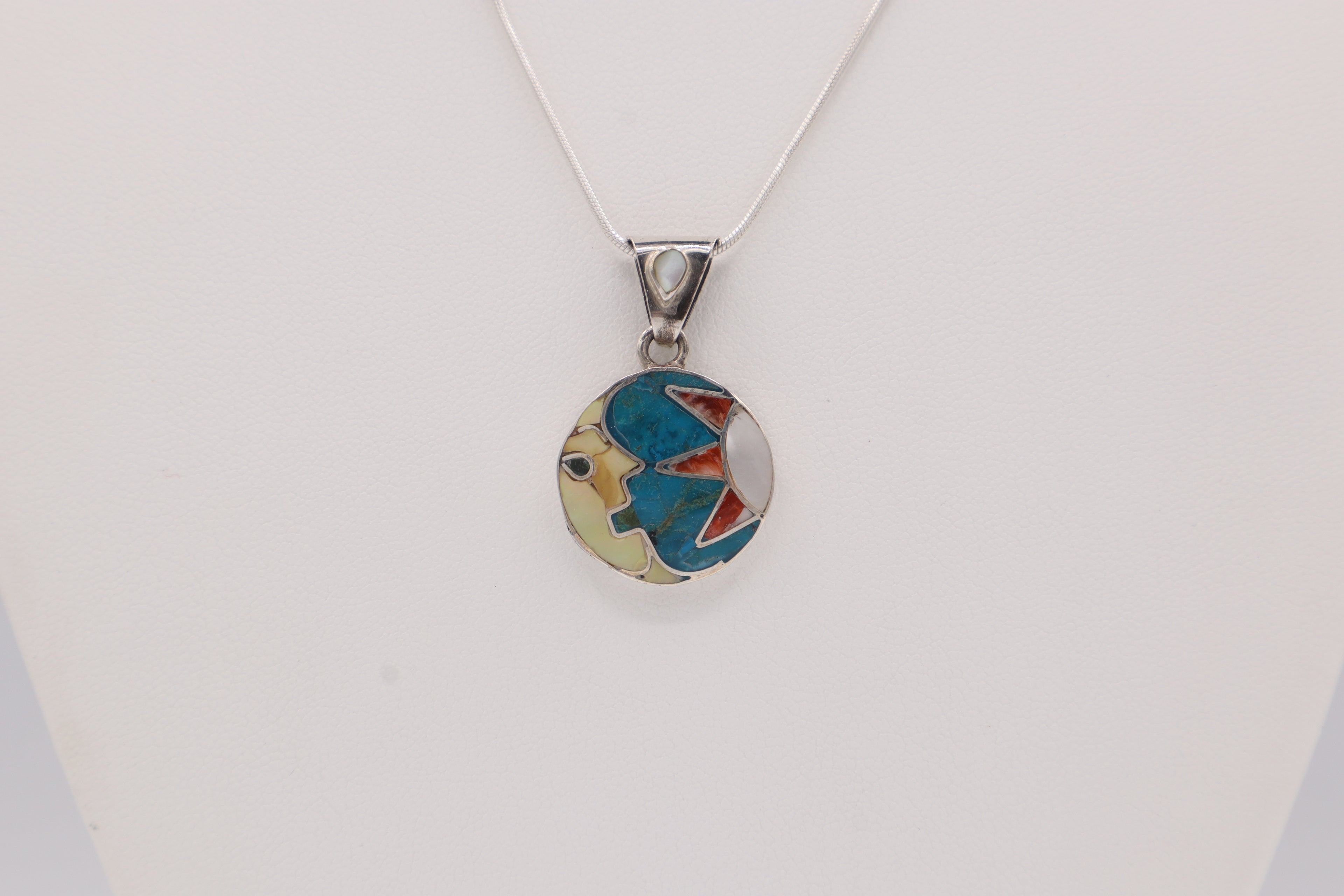 Killa Moon Silver Inlay Pendant