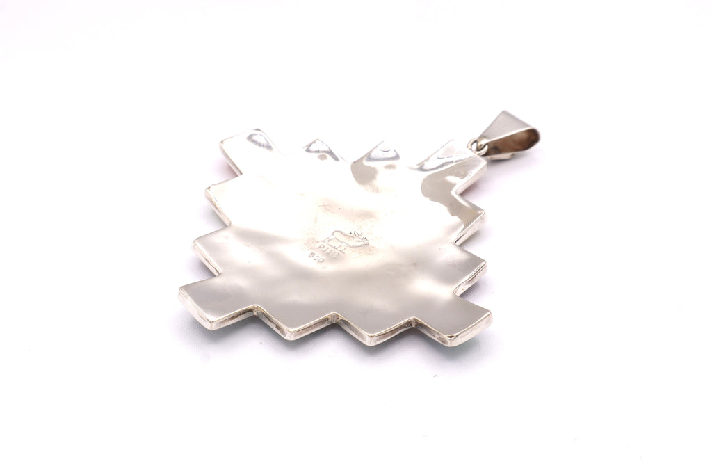 Chakana Mosaic Silver Inlay Pendant