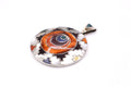 Chakana Spiral Circle Silver Inlay Pendant