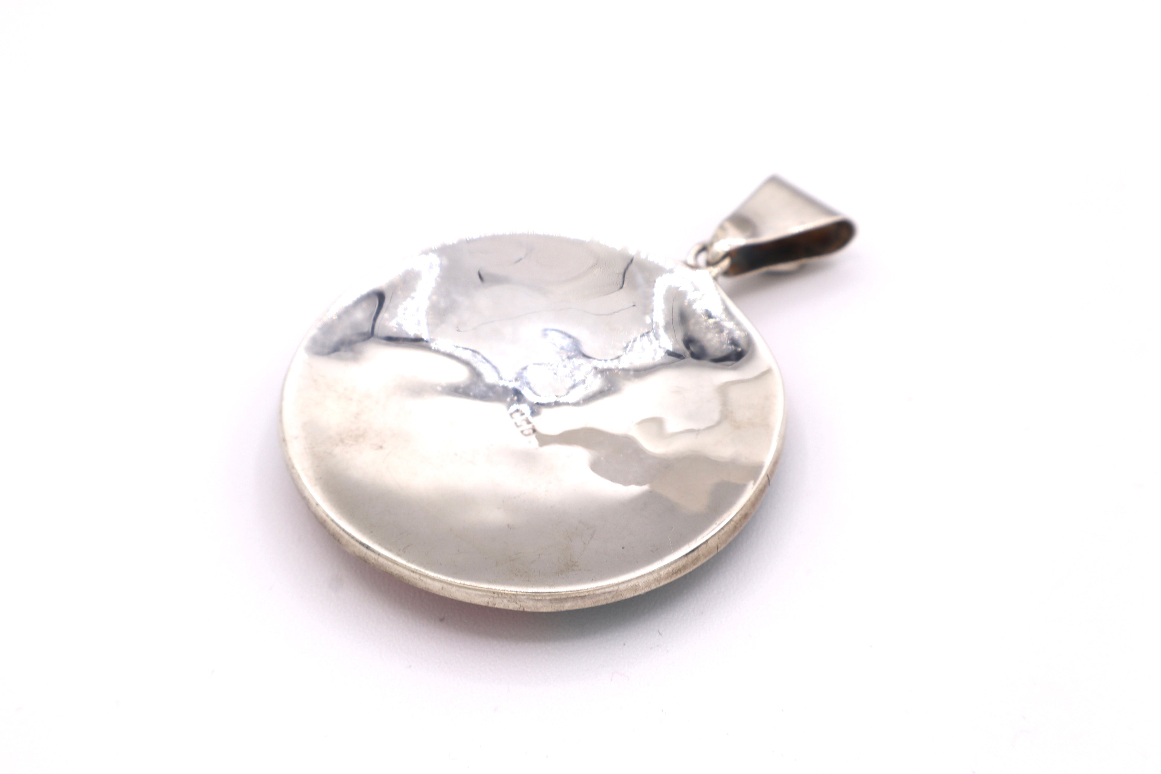 Square Spiral Silver Inlay Pendant