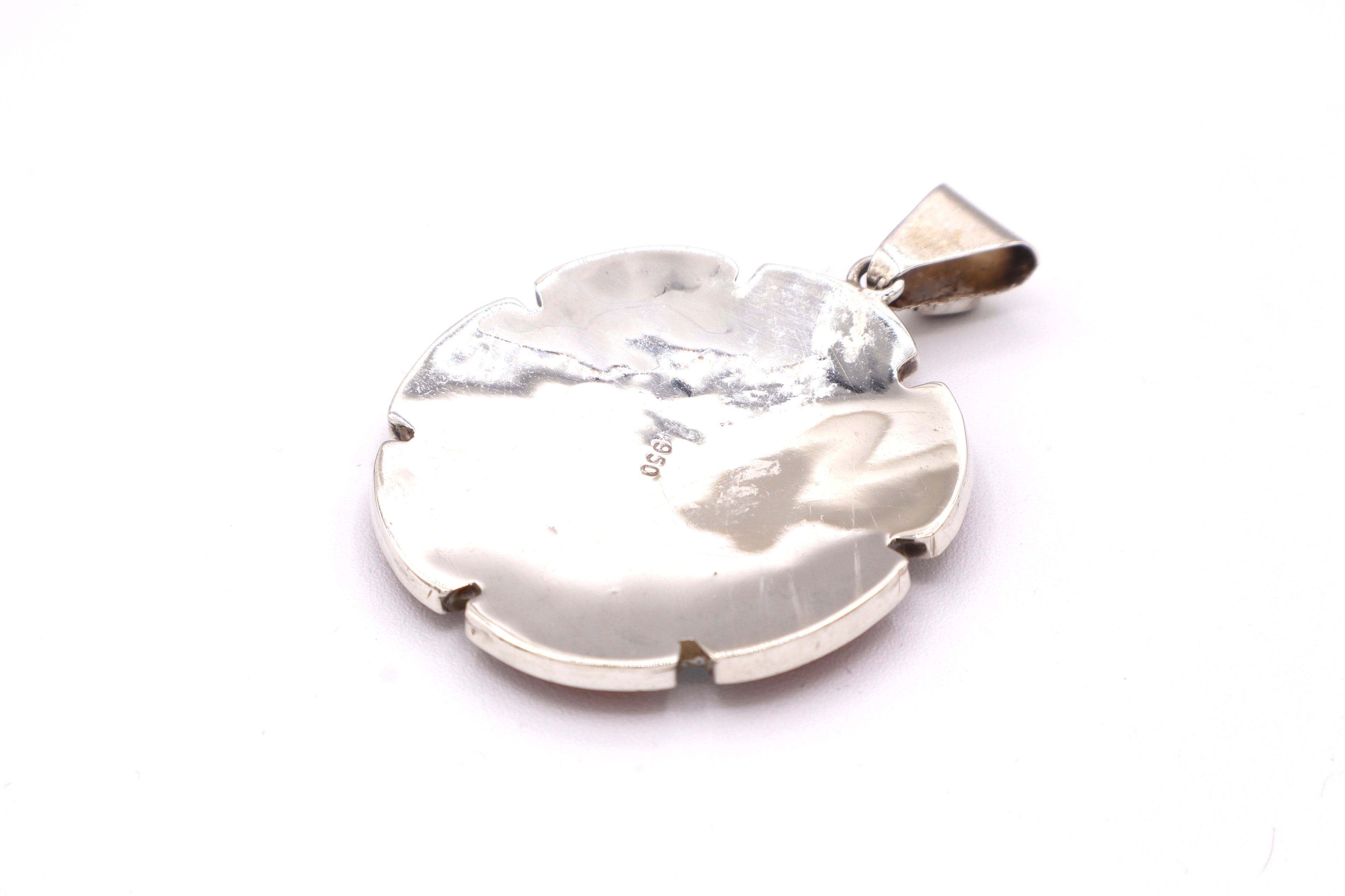 Inti Sun Face Silver Inlay Pendant