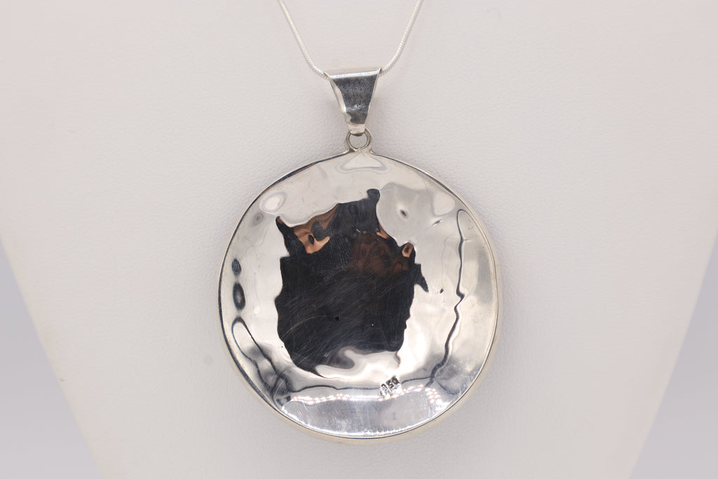 Moon, Sun & Stars Silver Inlay Pendant