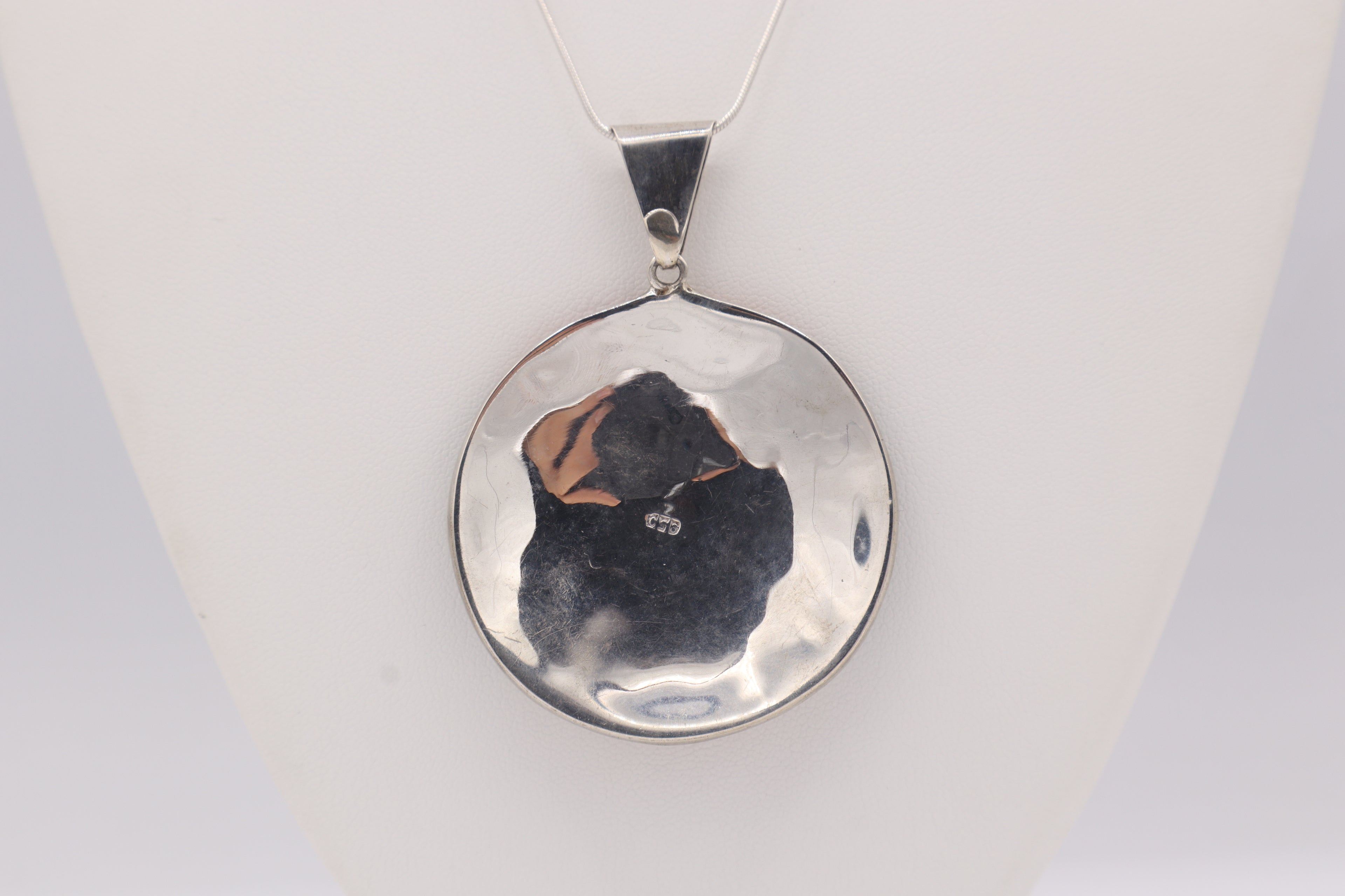 Square Spiral Silver Inlay Pendant