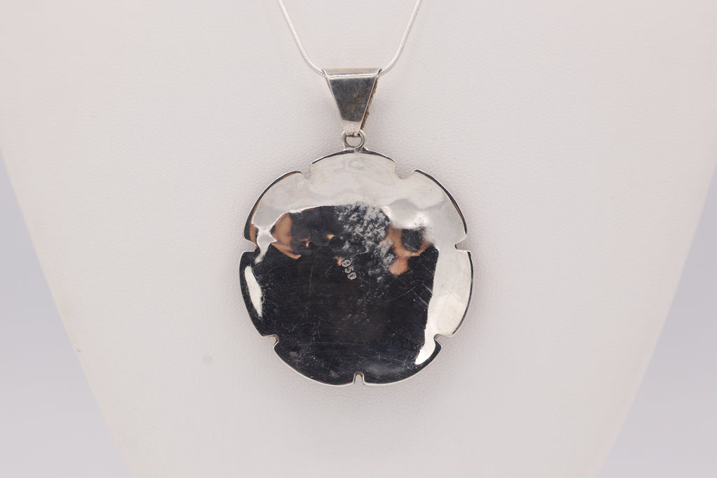 Inti Sun Face Silver Inlay Pendant