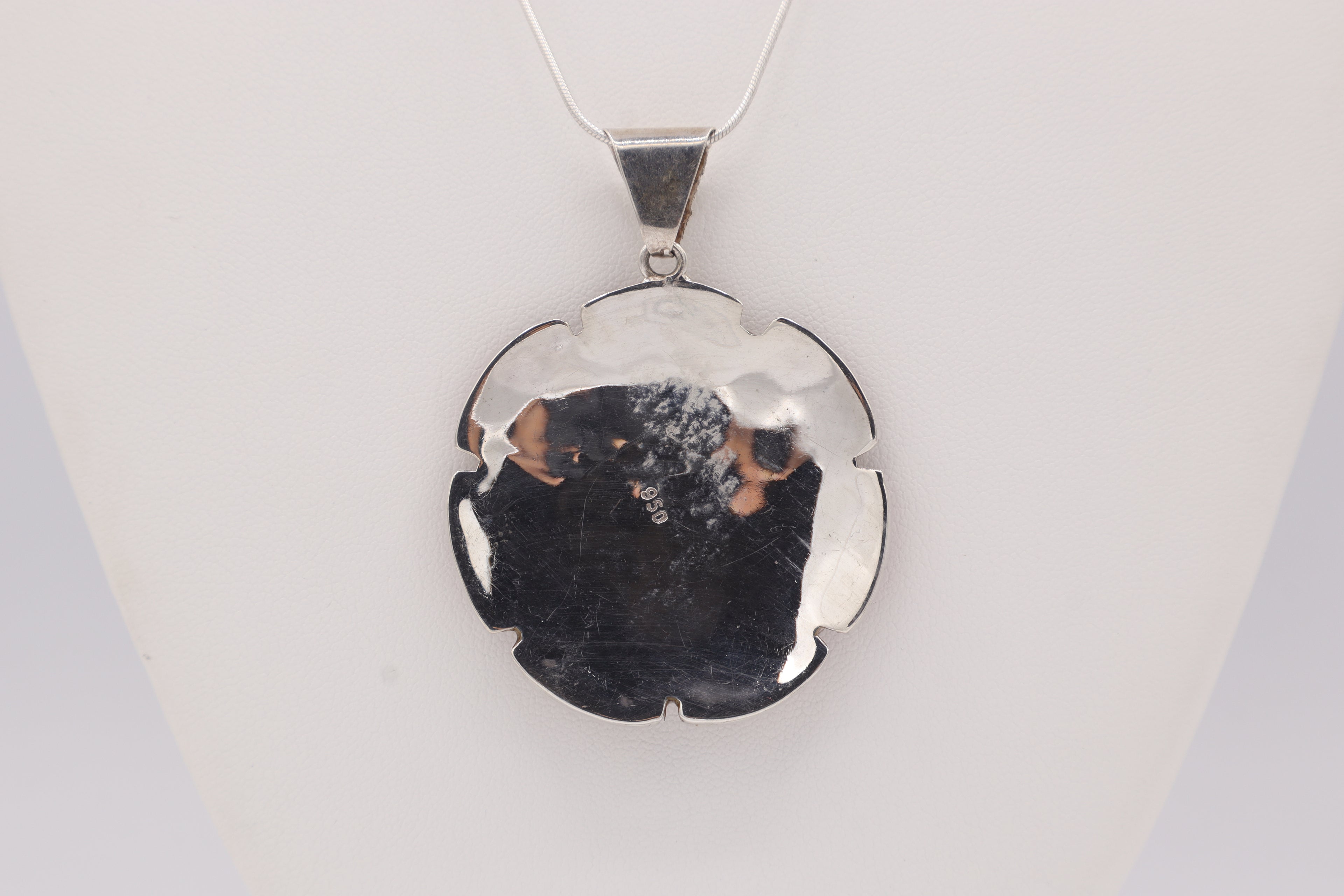 Inti Sun Face Silver Inlay Pendant