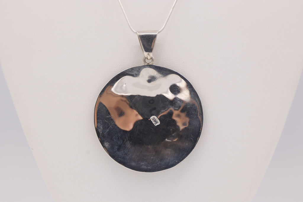 Andean Mosaic Chakana Silver Inlay Pendant