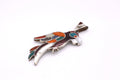 Parrot Silver Inlay Pendant – Purple Spiny Oyster & Orange Spiny Oyster