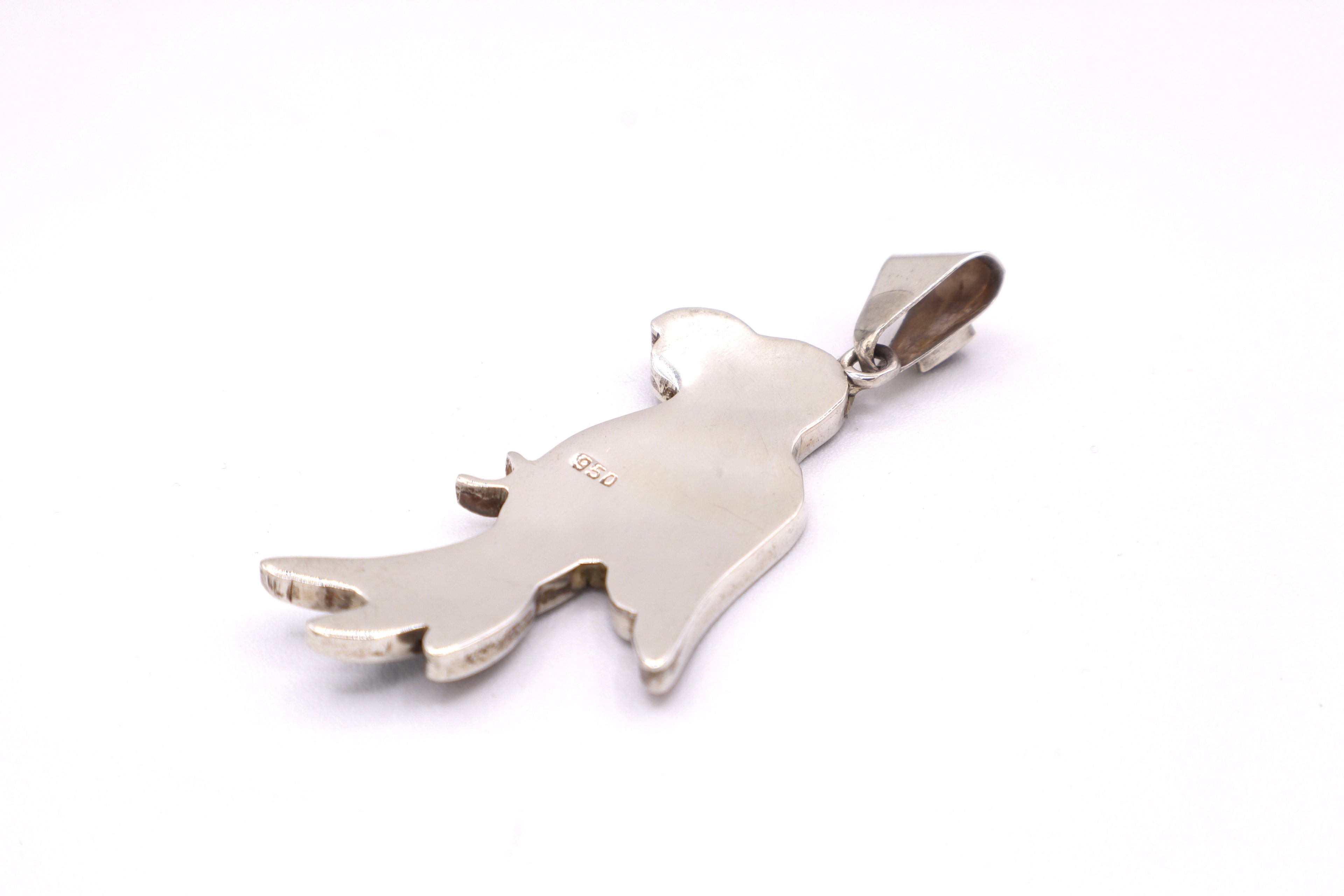 Parrot Silver Inlay Pendant – Purple Spiny Oyster & Orange Spiny Oyster