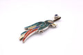 Parrot Silver Inlay Pendant – Chrysocolla & Sodalite